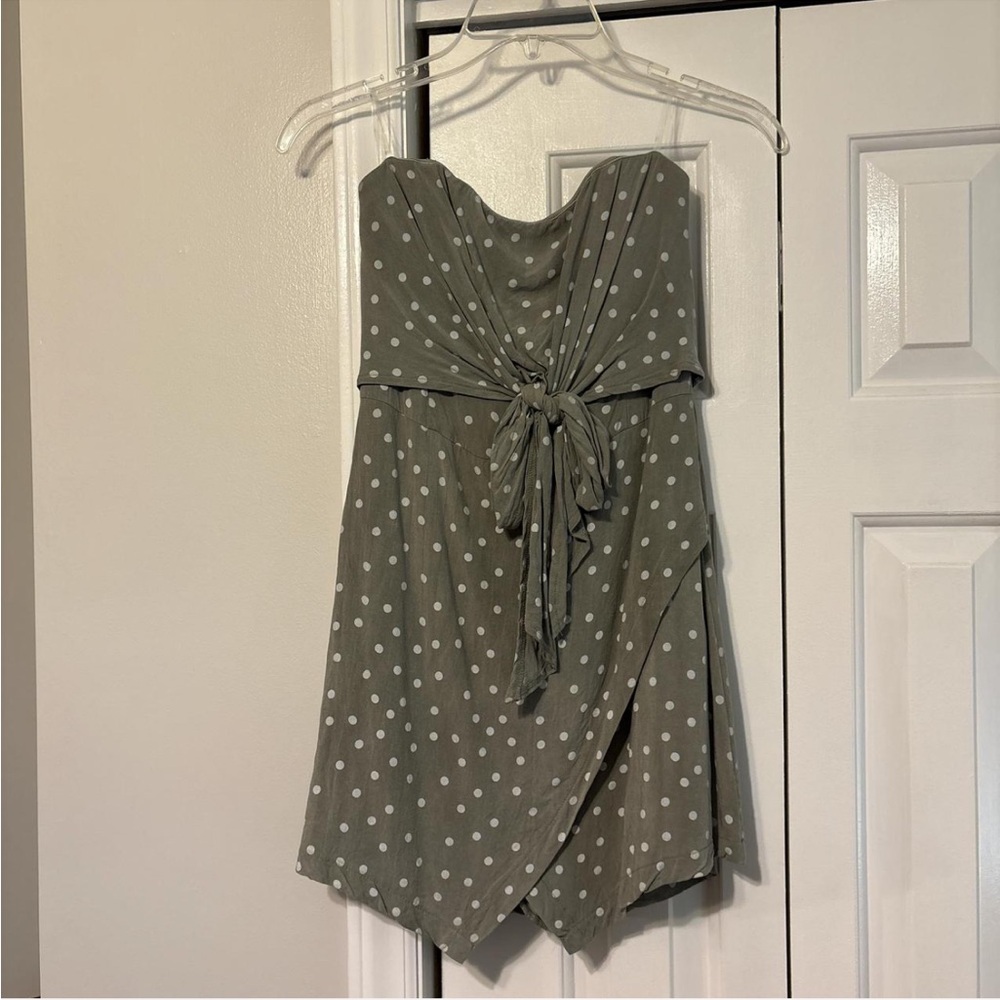 Polka Dot Strapless Romper